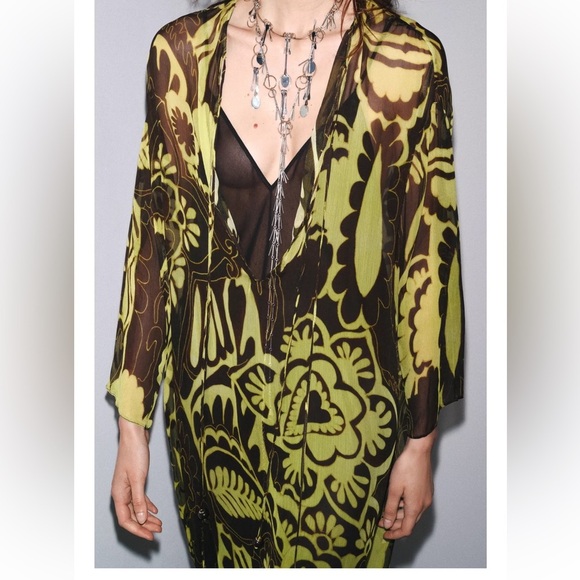 Zara ZW Collection Printed Tunic Dress - Picture 2 of 9